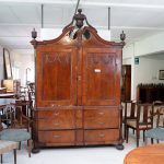 Sideboard/Glass unit with three doors in root wood - Glass units, Sideboards Sideboard/Glass unit with three doors in root wood - Glass units, Sideboards