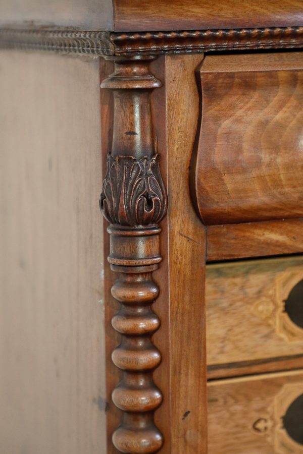 Secretaire in mogano, epoca Carlo X - Secretaire e Ribalte