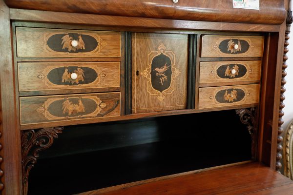 Secretaire in mogano, epoca Carlo X - Secretaire e Ribalte