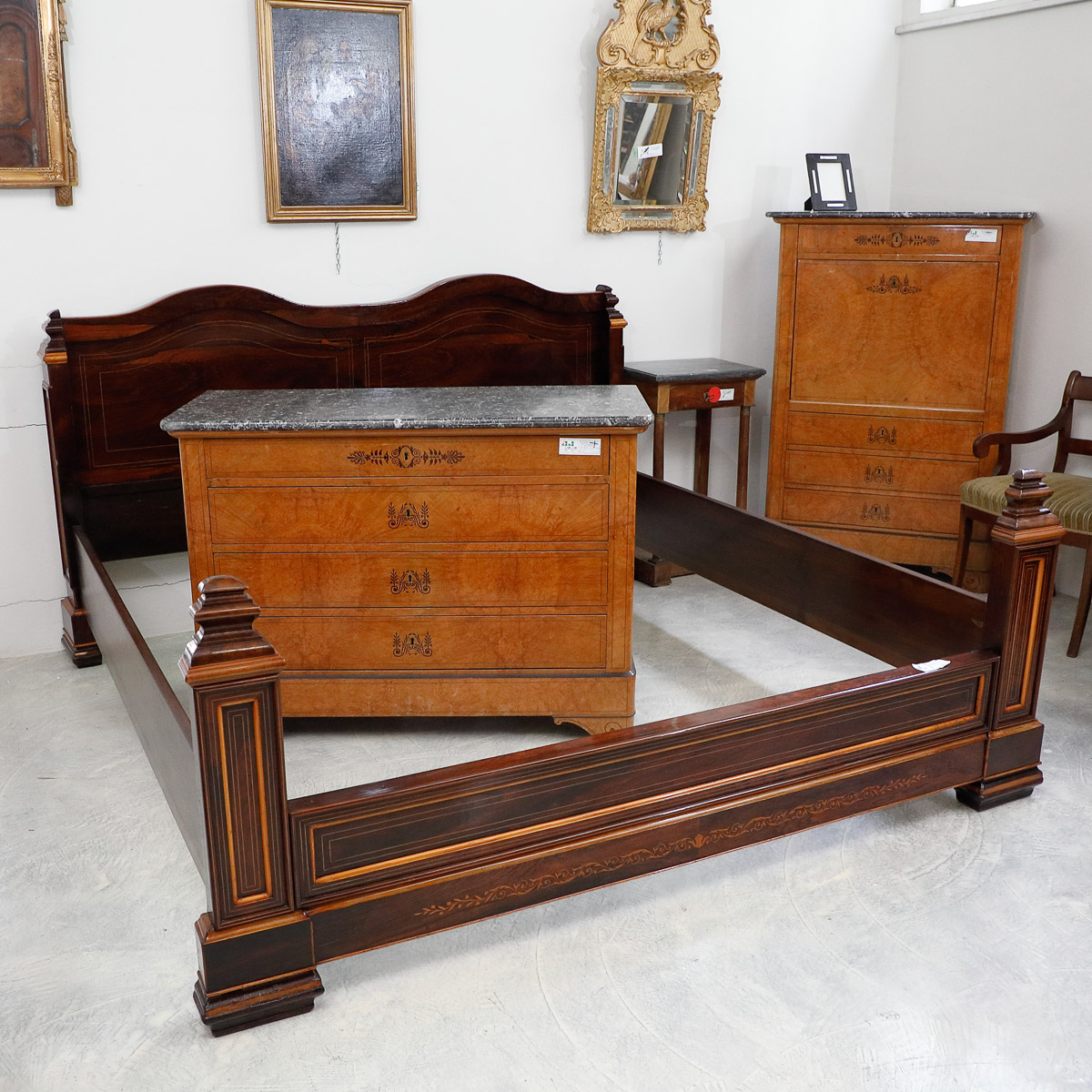 Letto matrimoniale in ciliegio Luigi XVI - Letti Letto matrimoniale in ciliegio Luigi XVI - Letti