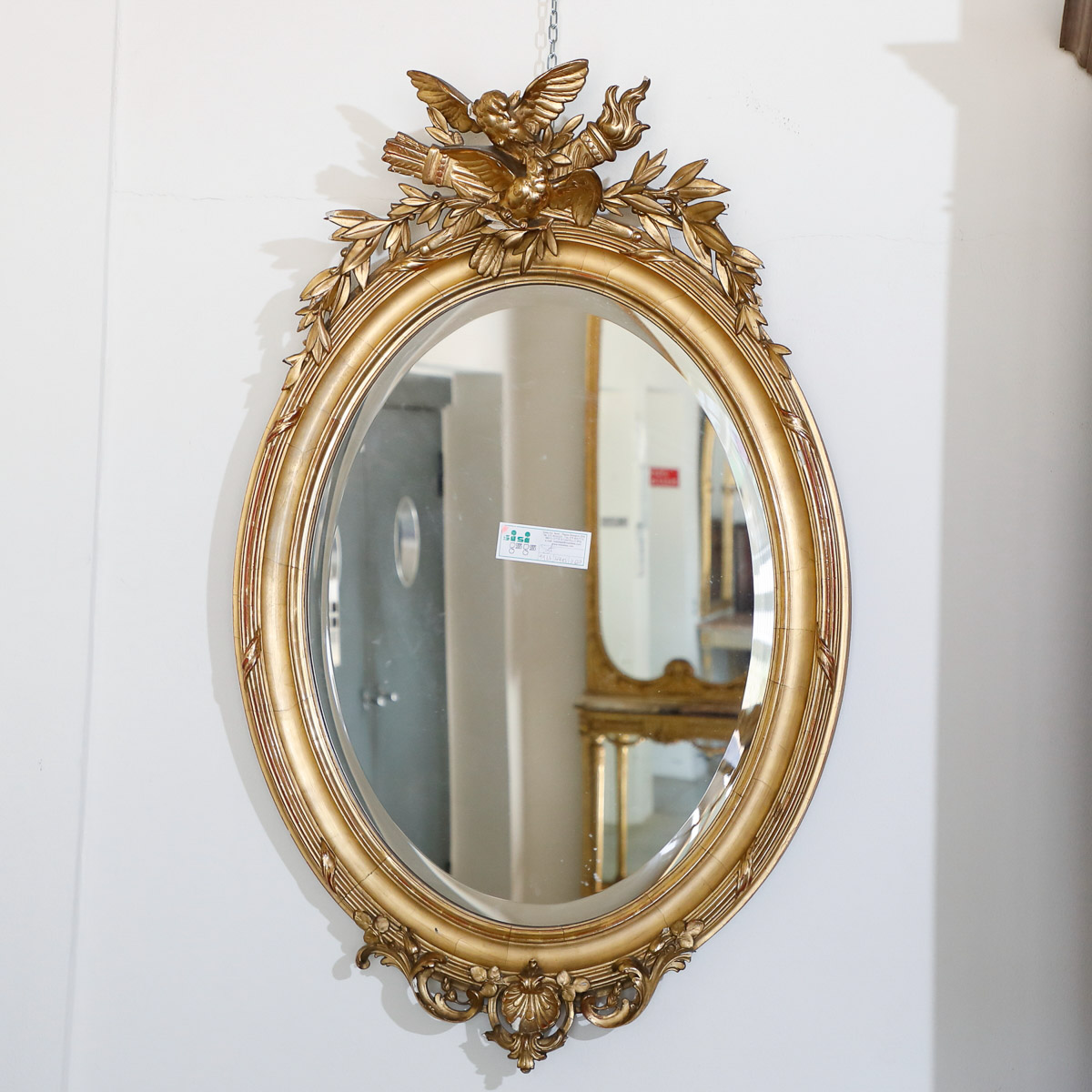 French oval wall mirror, second half 19th century - Wall Mirrors French oval wall mirror, second half 19th century - Wall Mirrors