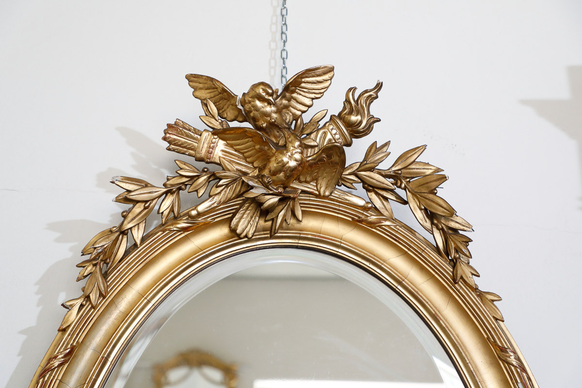 French oval wall mirror, second half 19th century - Wall Mirrors French oval wall mirror, second half 19th century - Wall Mirrors