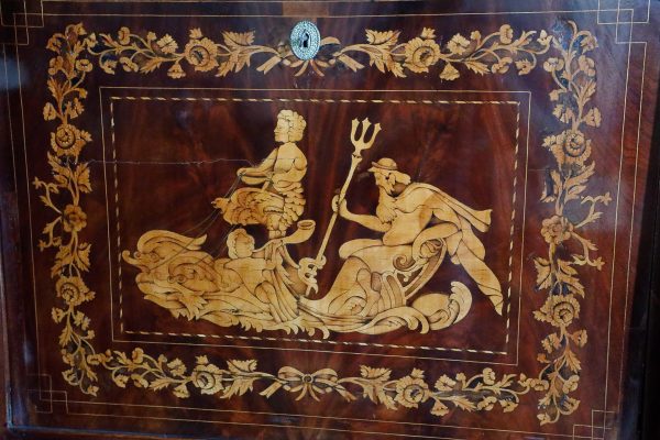 Secretaire in piuma di mogano, epoca Impero - Secretaire e Ribalte
