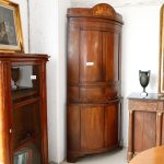 Double body corner cupboard in walnut with inlays, Scandinavian origin, 19th century - Corner cupboards Double body corner cupboard in walnut with inlays, Scandinavian origin, 19th century - Corner cupboards