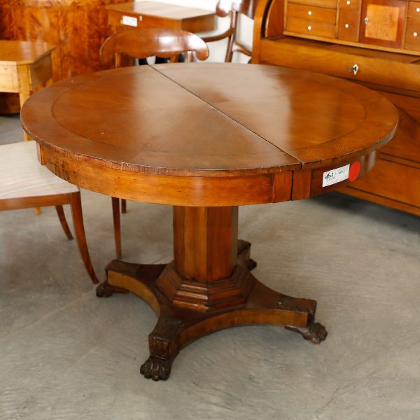 Tavolo tondo allungabile in rovere, Paesi Scandinavi, Biedermeier - Tavoli e Scrittoi