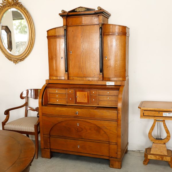 Trumeau in rovere, Paesi Scandinavi, Biedermeier - Secretaire e Ribalte, Tavoli e Scrittoi