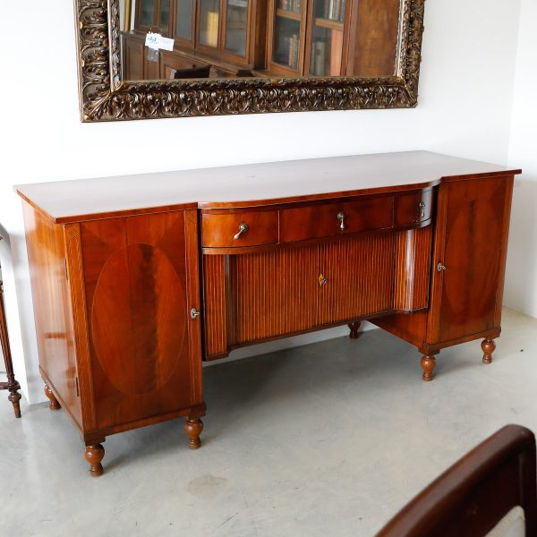 Credenza inglese in mogano filettata, Epoca Vittoriana - Credenze