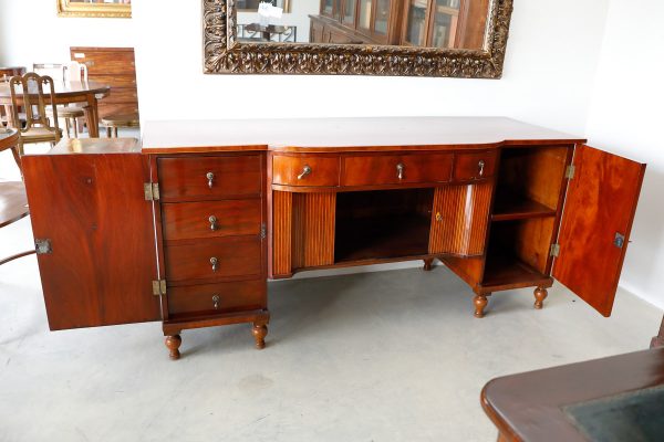 Credenza inglese in mogano filettata, Epoca Vittoriana - Credenze