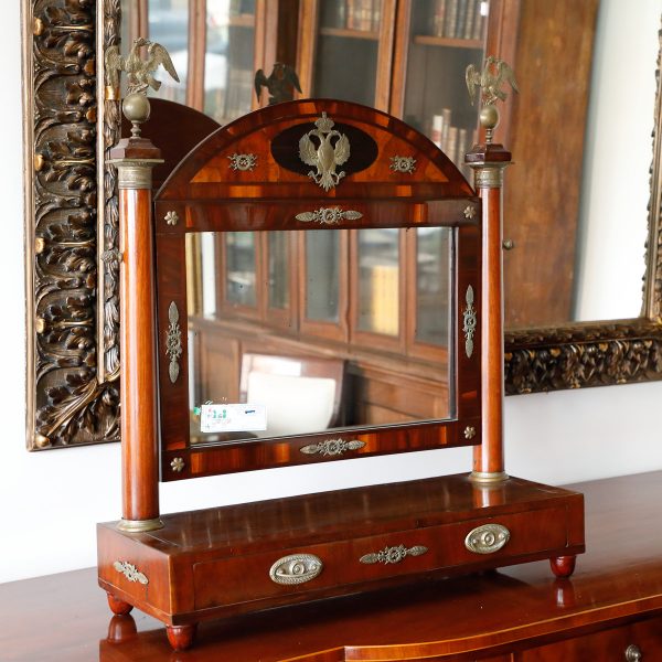 Toilet mirror in walnut, Empire period - Wall Mirrors