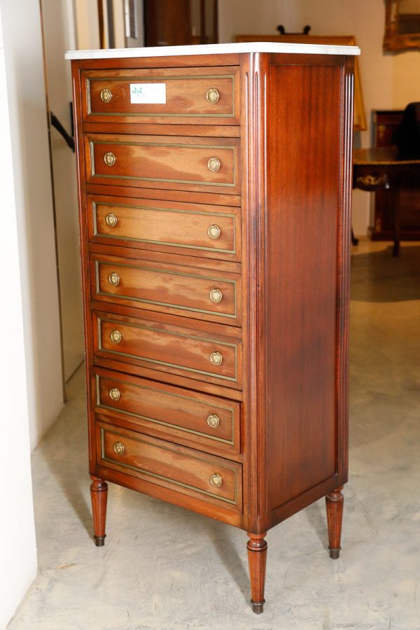 Tallboy in mahogany with brass profiles, 20th century - Commodes