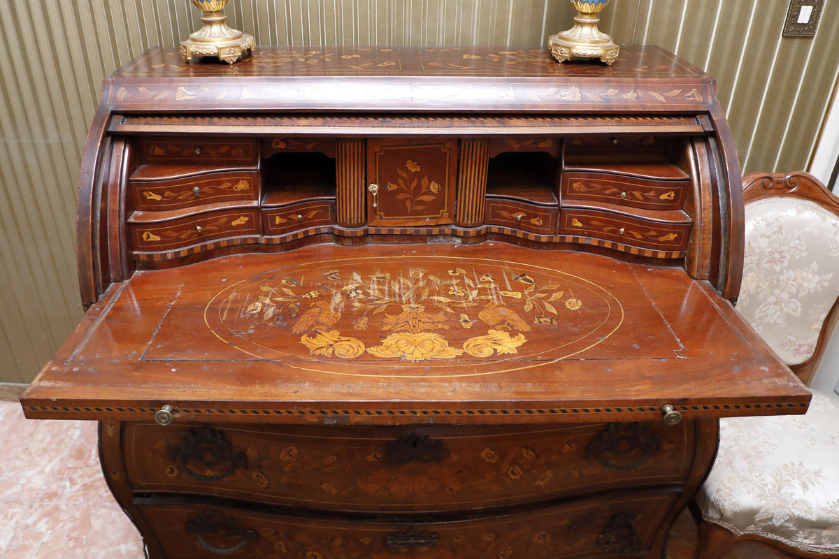 Ribalta a cilindro intarsiata, 800 - Secretaire e Ribalte Ribalta a cilindro intarsiata, 800 - Secretaire e Ribalte
