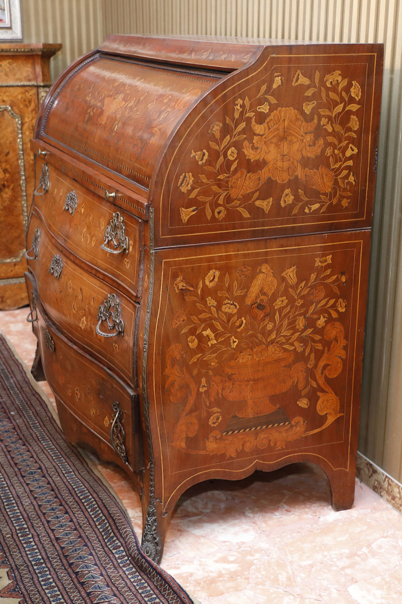 Ribalta a cilindro intarsiata, 800 - Secretaire e Ribalte Ribalta a cilindro intarsiata, 800 - Secretaire e Ribalte