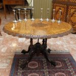 Occasional table in ebonized wood, in gilded bronze and brass - Tables and Desks
