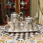 Tray with 4-piece service set in Sheffield, Victorian era - Furniture accessories Tray with 4-piece service set in Sheffield, Victorian era - Furniture accessories