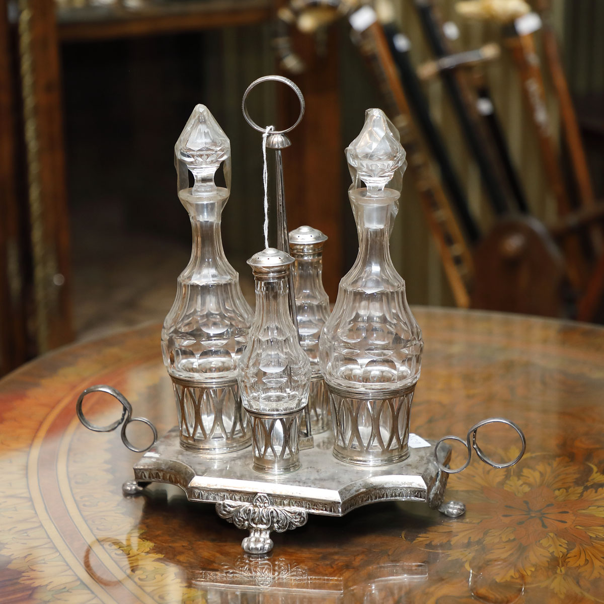 Vassoio con servizio in Sheffield, Epoca Vittoriana - Complementi d'arredo