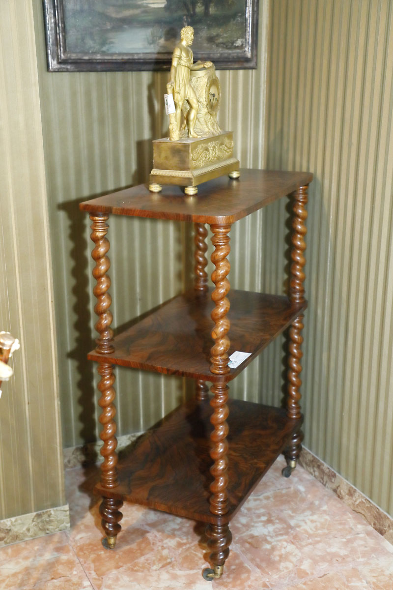 Étagère in walnut brier-root with twists, England - Furniture accessories Étagère in walnut brier-root with twists, England - Furniture accessories