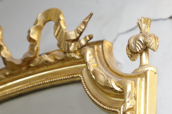 Rectangular wall mirror with bow coping, 18th century - Wall Mirrors