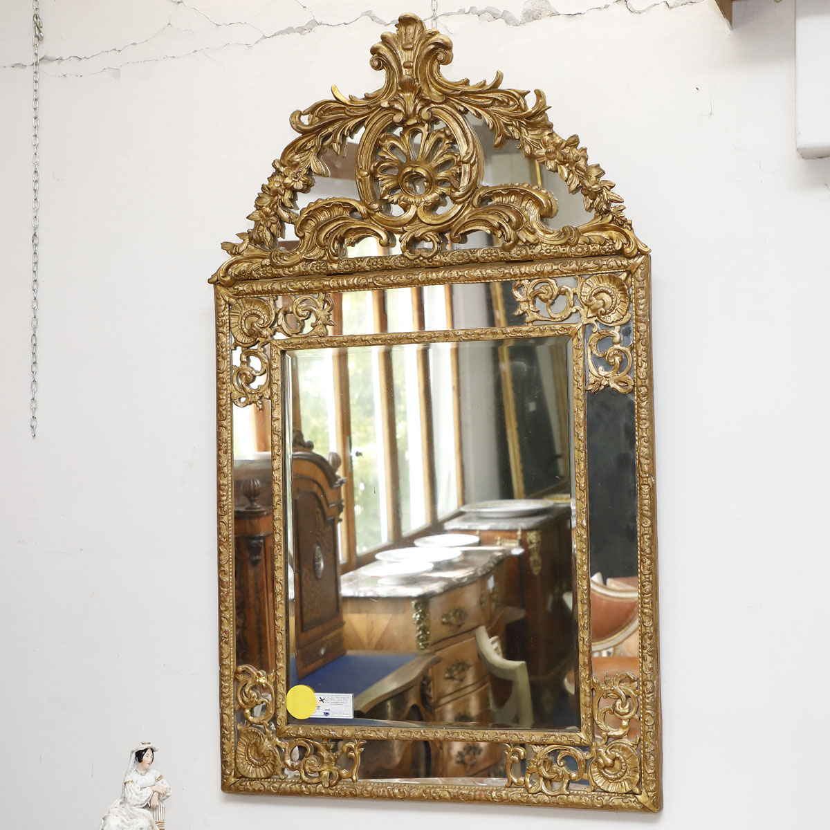 Wall mirror with central polished glass, France, 19th century - Wall Mirrors Wall mirror with central polished glass, France, 19th century - Wall Mirrors