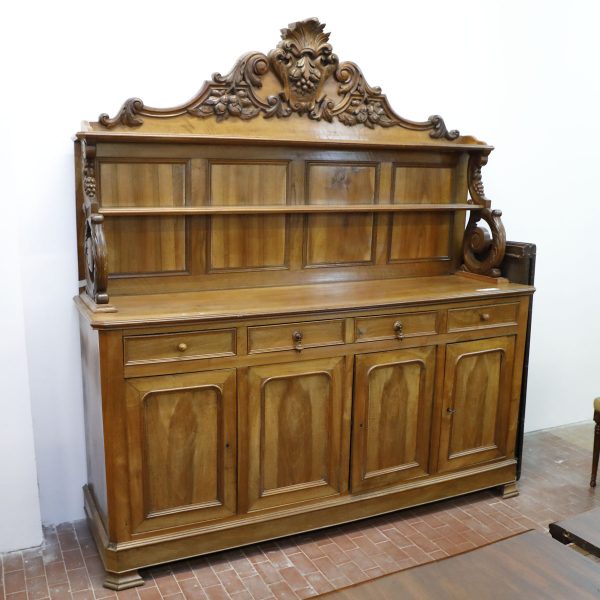 4-door sideboard in walnut with 4 drawers, Italy, 19th century - Sideboards