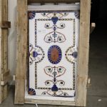 Marble top with white base with inlays with stones - Furniture accessories, Tables and Desks Marble top with white base with inlays with stones - Furniture accessories, Tables and Desks