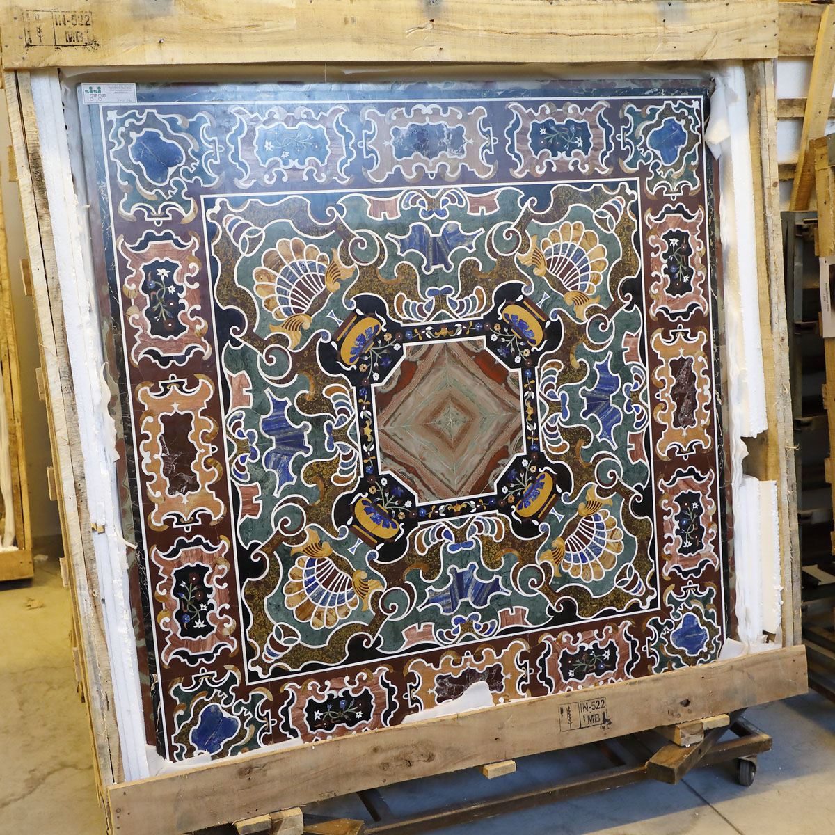 Piano di marmo intarsiato 2,40 x 1,20 - Complementi d'arredo, Tavoli e Scrittoi Piano di marmo intarsiato 2,40 x 1,20 - Complementi d'arredo, Tavoli e Scrittoi