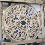 Round marble top with inlays and stones - Furniture accessories, Tables and Desks Round marble top with inlays and stones - Furniture accessories, Tables and Desks