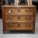 Empire style commode in walnut with marble top - Commodes Empire style commode in walnut with marble top - Commodes