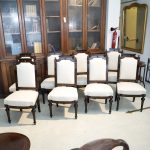 Set of 6 chairs in lacquered and gilded wood. - Chairs and Armchairs Set of 6 chairs in lacquered and gilded wood. - Chairs and Armchairs