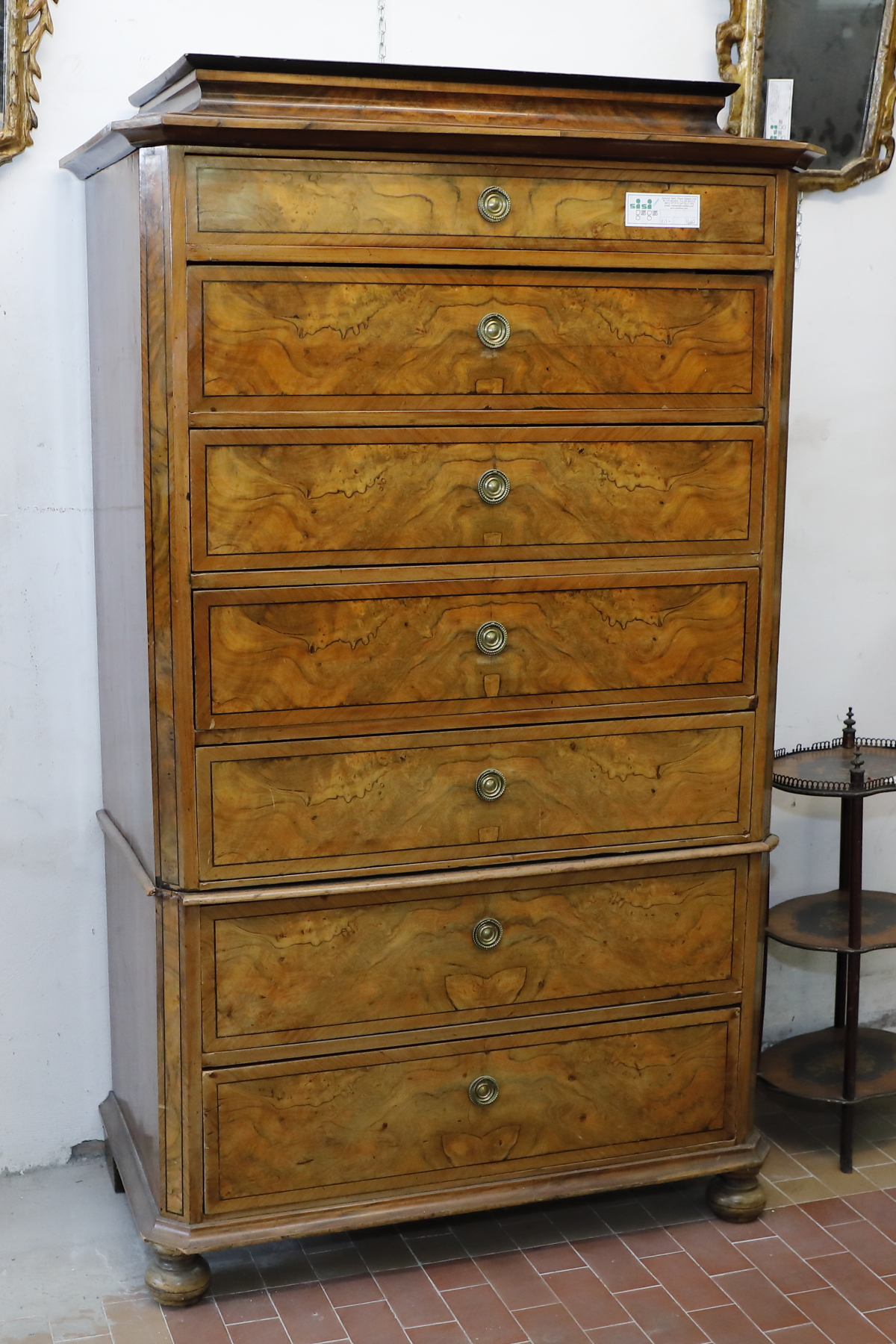 Settimino in noce e radica di noce epoca Luigi Filippo - Comò Settimino in noce e radica di noce epoca Luigi Filippo - Comò