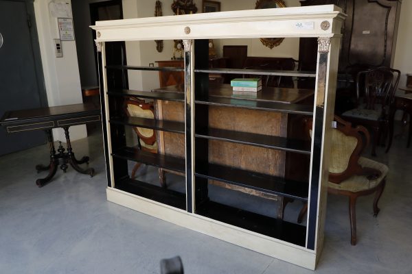 Libreria a giorno in legno laccato ed ebanizzato epoca fine 800 - Librerie