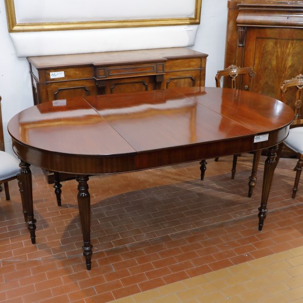 Tavolo ovale allungabile in mogano metà 800 - Tavoli e Scrittoi