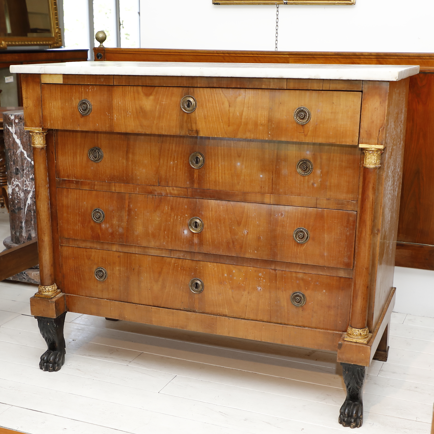 Settimino in noce e radica di noce epoca Luigi Filippo - Comò Settimino in noce e radica di noce epoca Luigi Filippo - Comò