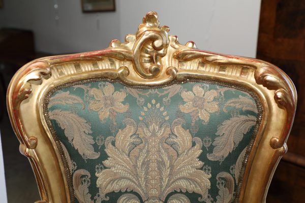 Salotto in legno dorato di origine Italiana Epoca 800 - Divani, Sedie e Poltrone