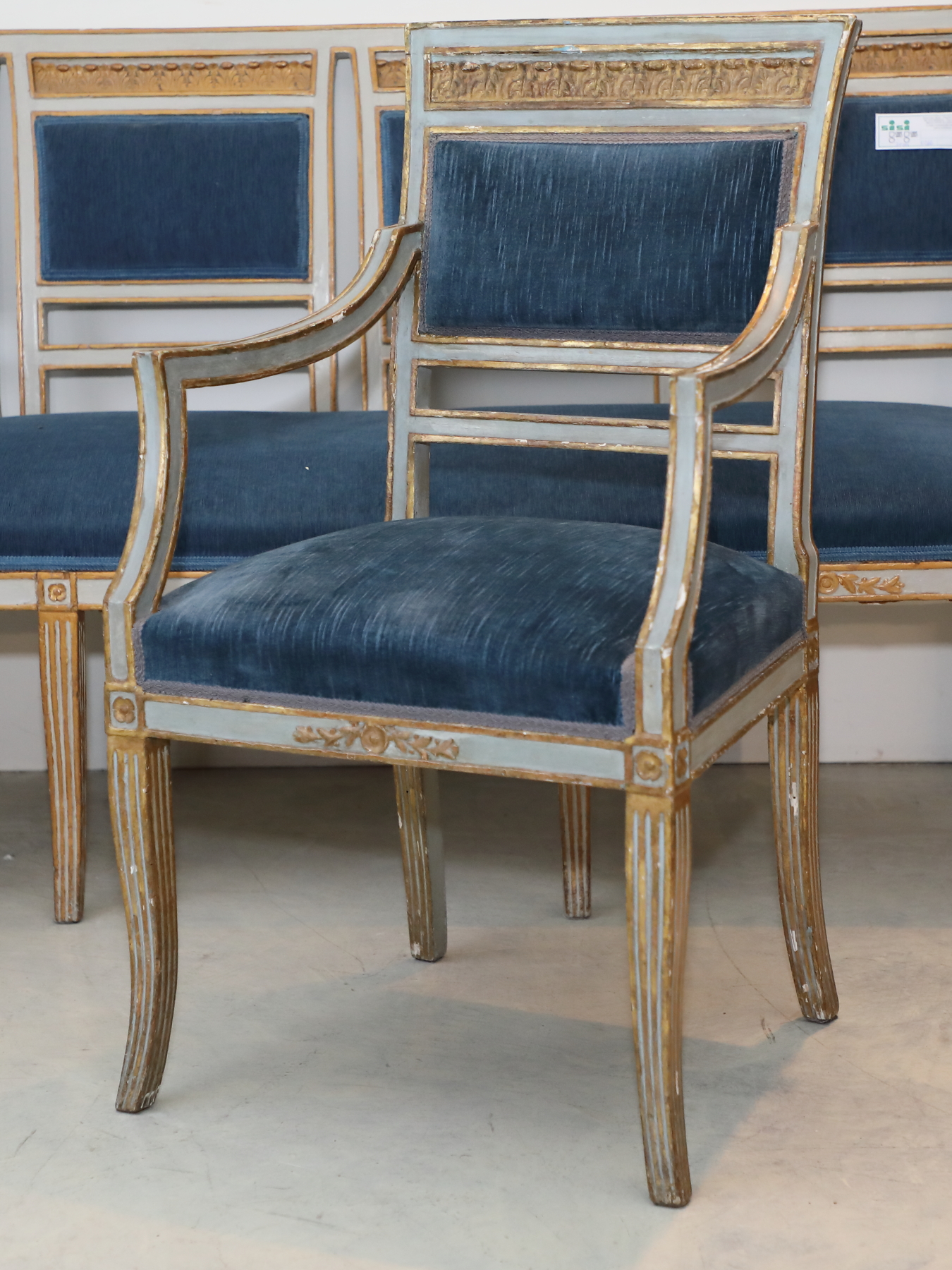 Salotto Luigi XVI 7 pezzi in lacca e oro - Divani, Sedie e Poltrone Salotto Luigi XVI 7 pezzi in lacca e oro - Divani, Sedie e Poltrone