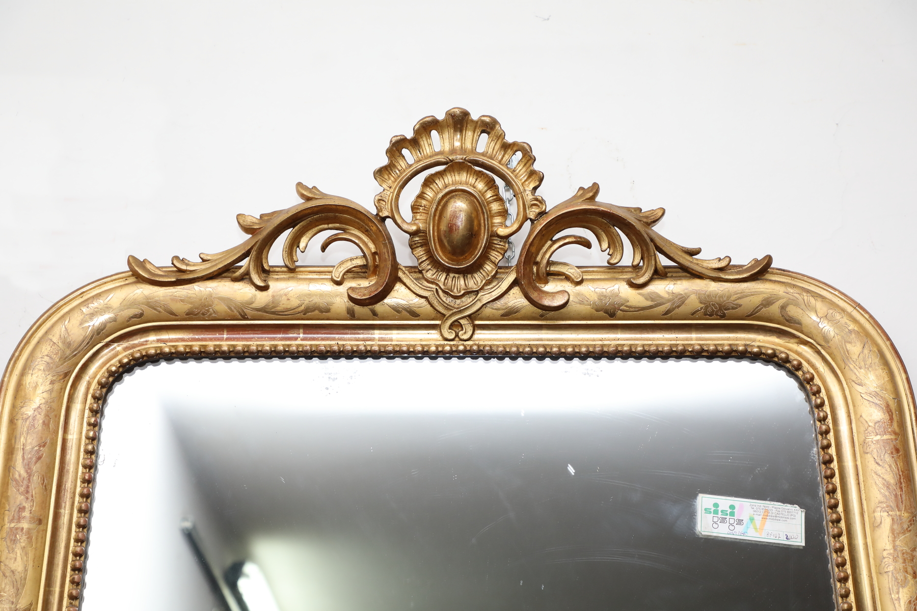 Specchiera in legno dorato con cimasa epoca 800 - Specchiere Specchiera in legno dorato con cimasa epoca 800 - Specchiere