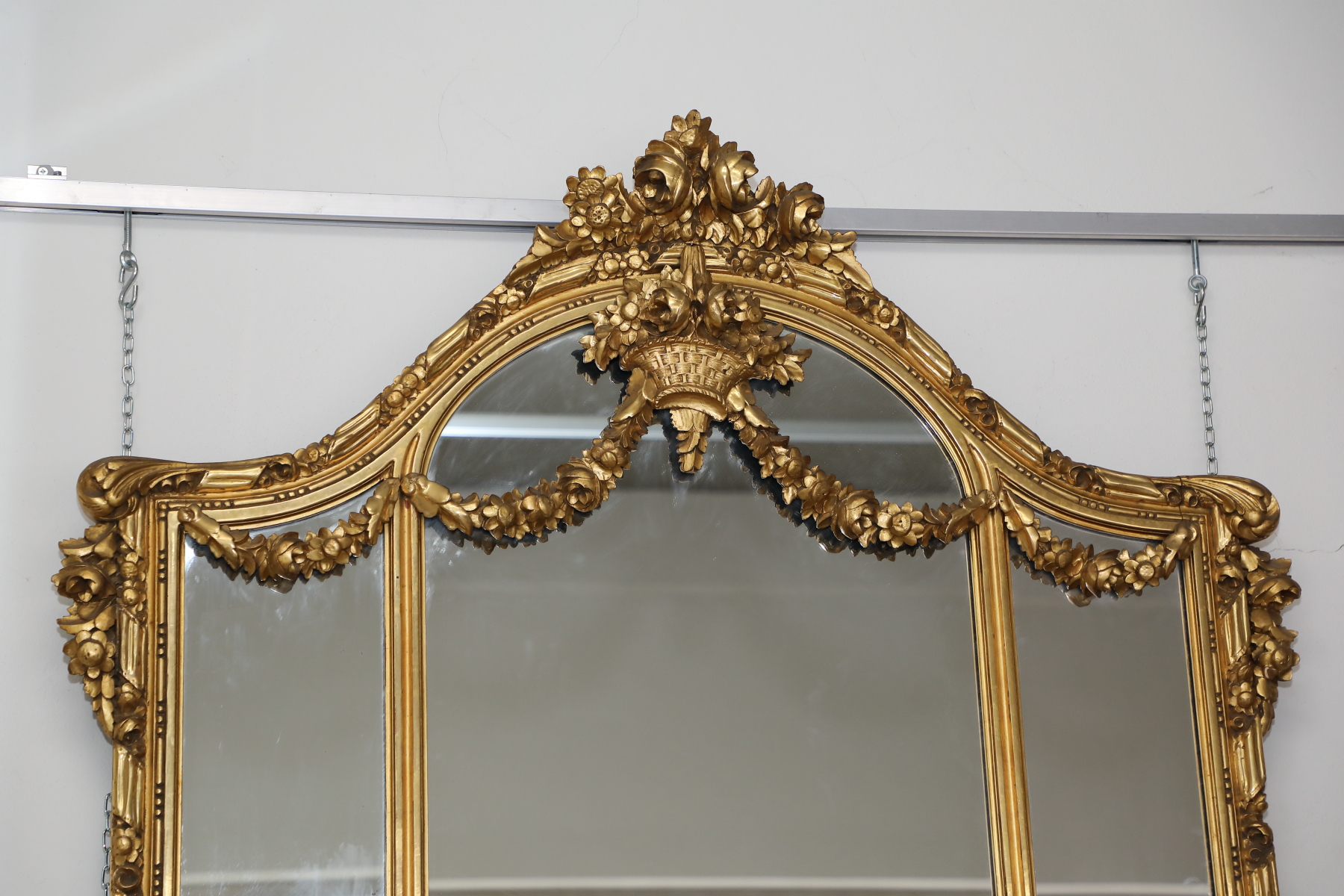 Consolle con specchiera in legno dorato Origine Italiana Primi 900 - Consolle, Specchiere Consolle con specchiera in legno dorato Origine Italiana Primi 900 - Consolle, Specchiere