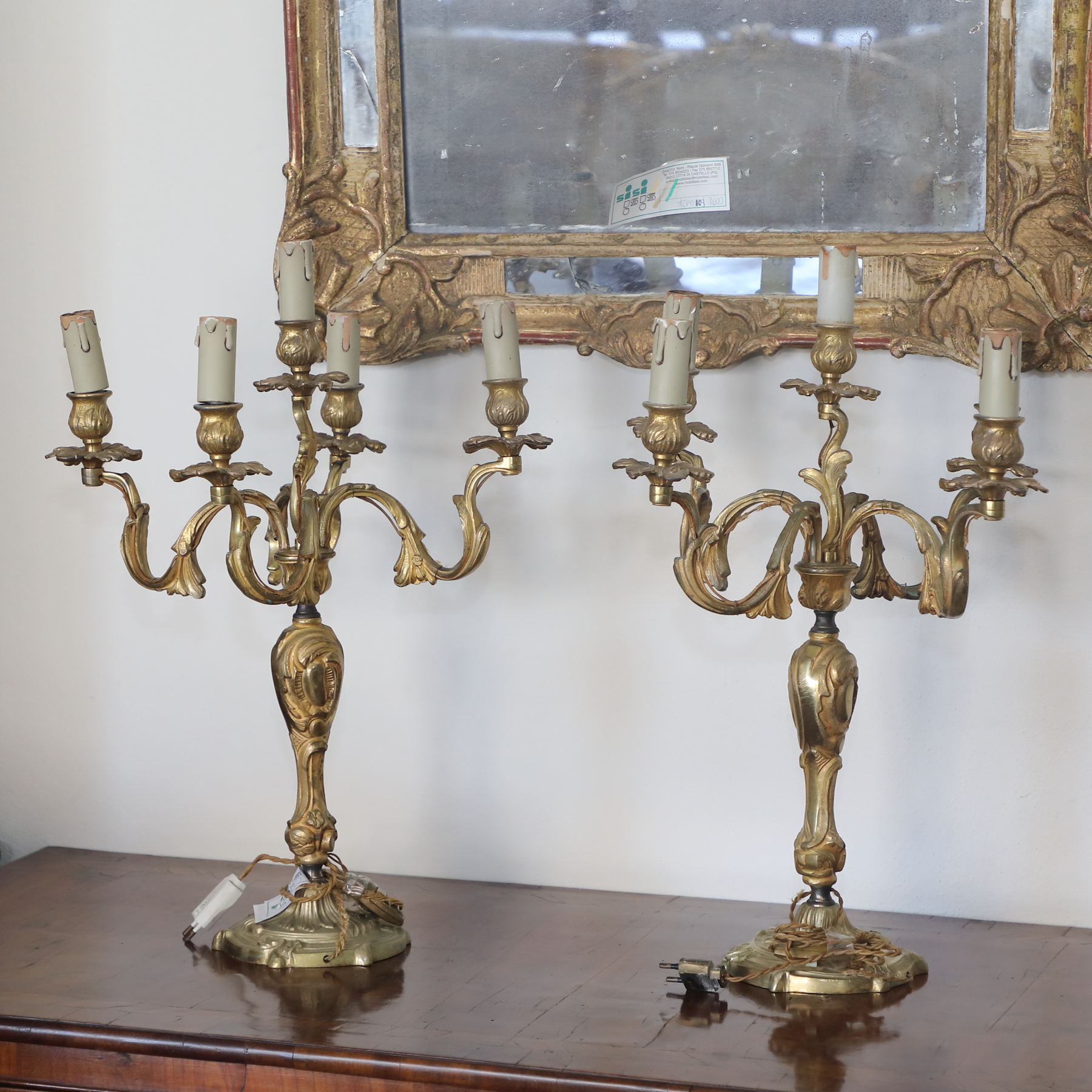 Coppia abat- jour in legno dorato - Complementi d'arredo Coppia abat- jour in legno dorato - Complementi d'arredo