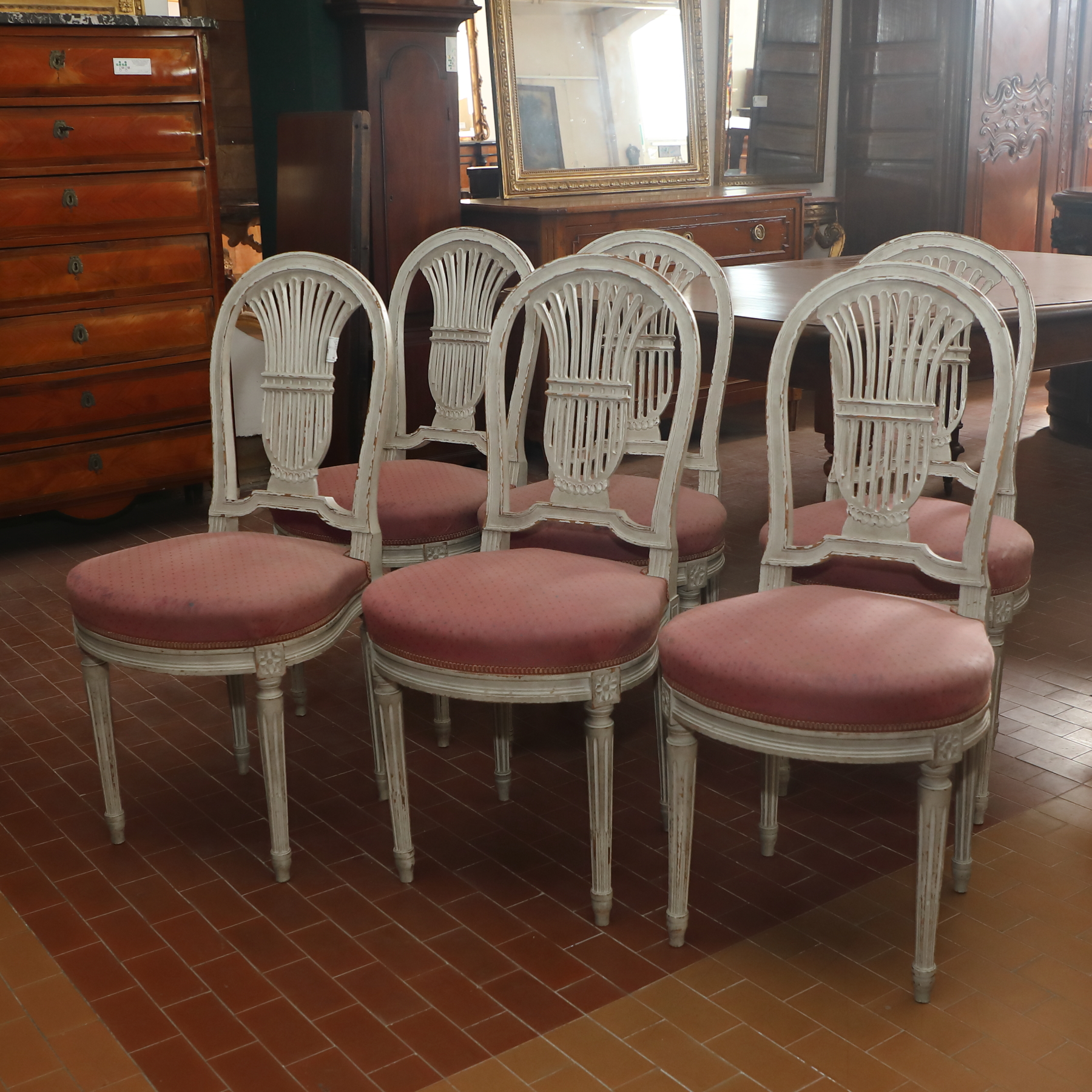 Coppia bergere Chesterfield  in pelle rossa - Sedie e Poltrone Coppia bergere Chesterfield  in pelle rossa - Sedie e Poltrone