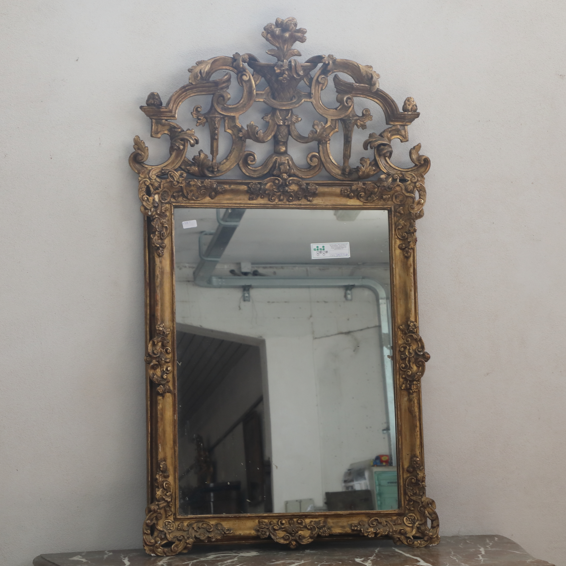 Specchiera rettangolare  in legno dorato epoca 700 - Specchiere Specchiera rettangolare  in legno dorato epoca 700 - Specchiere