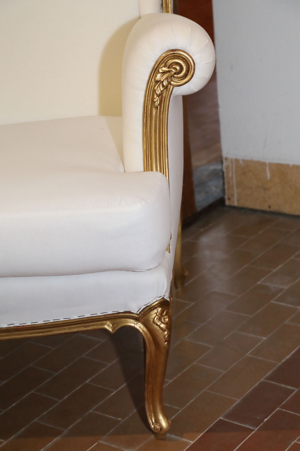 Bergere in legno dorato epoca metà 800 - Divani Bergere in legno dorato epoca metà 800 - Divani