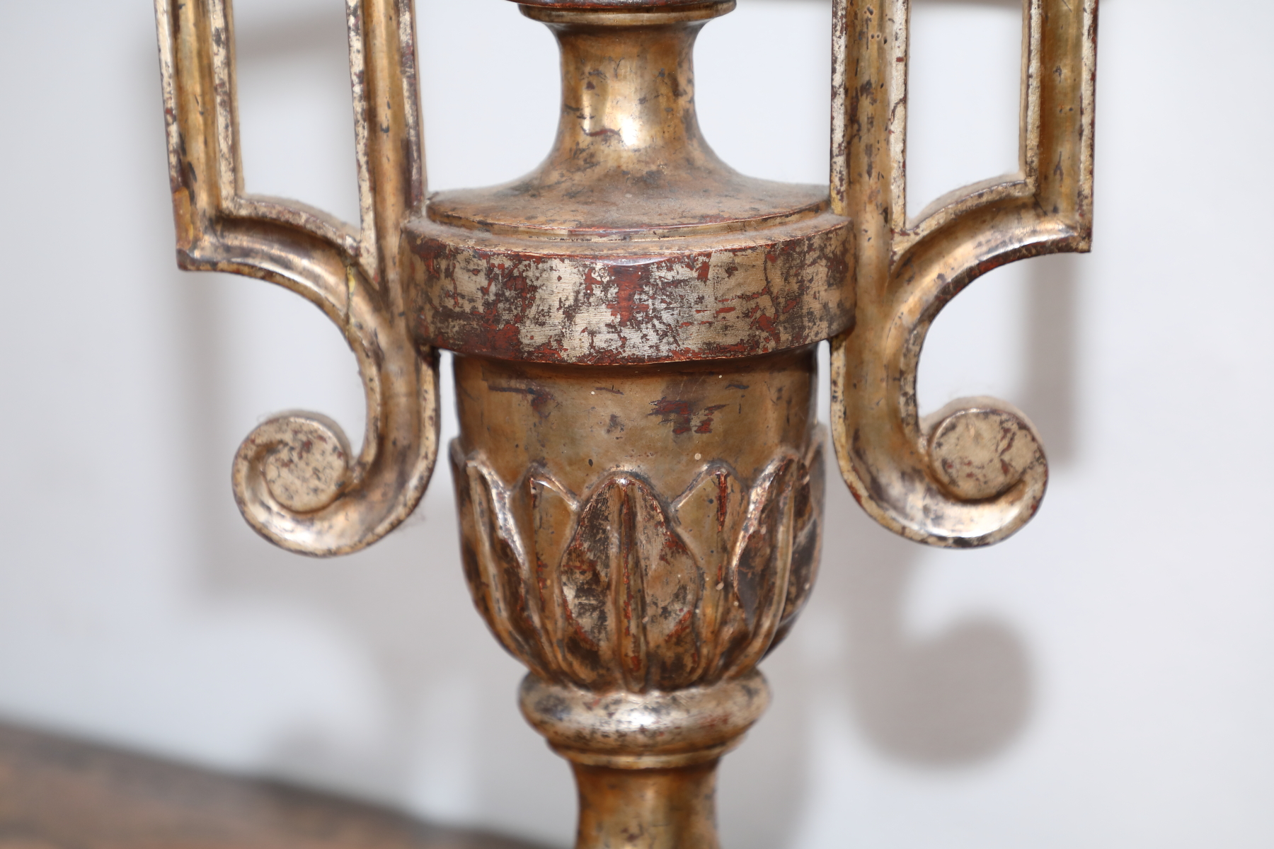 Coppia di elementi  in legno dorato origine italiana epoca 800 - Complementi d'arredo Coppia di elementi  in legno dorato origine italiana epoca 800 - Complementi d'arredo