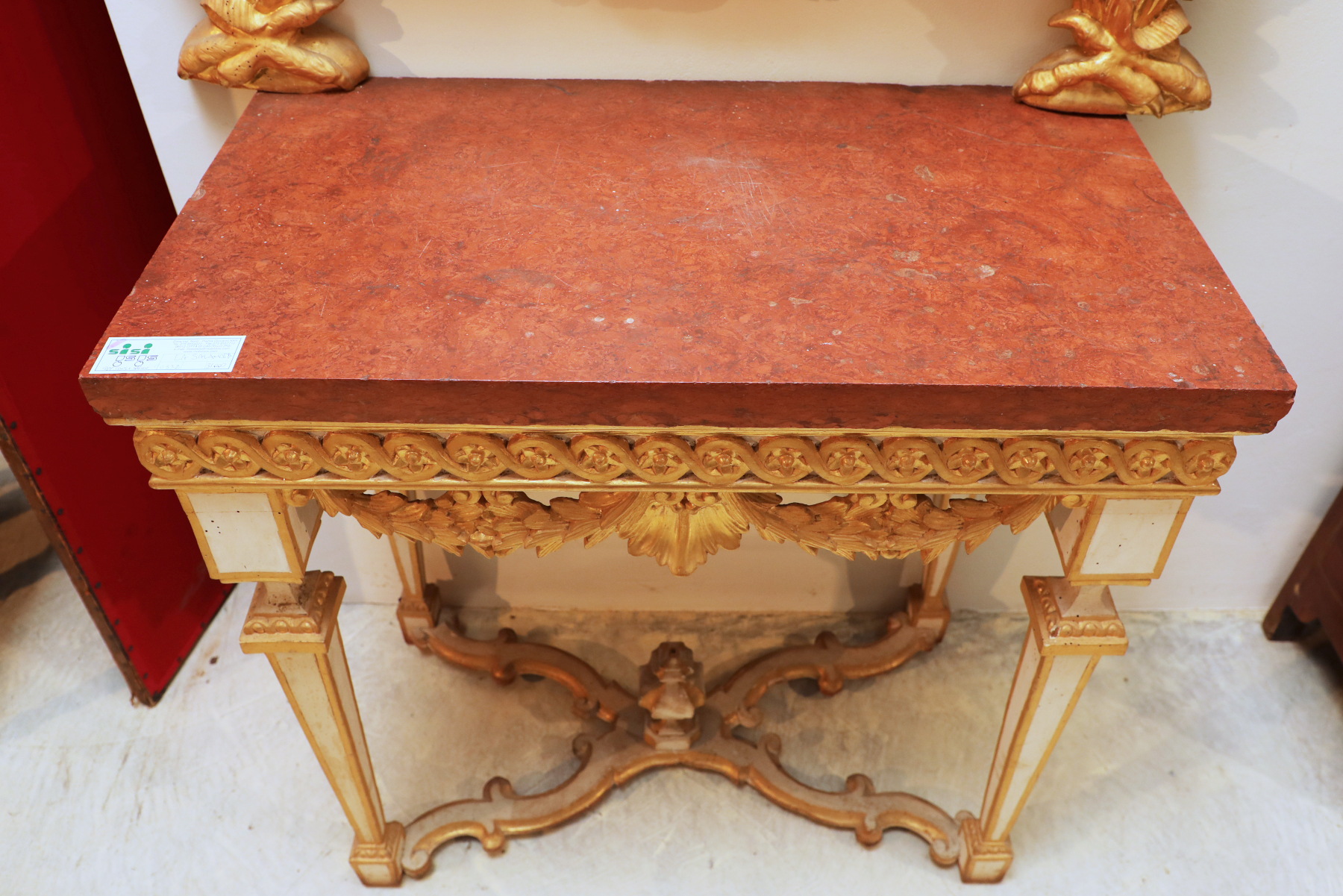 Importante coppia di consolles laccate e dorate con le  specchiere - Consolle Importante coppia di consolles laccate e dorate con le  specchiere - Consolle