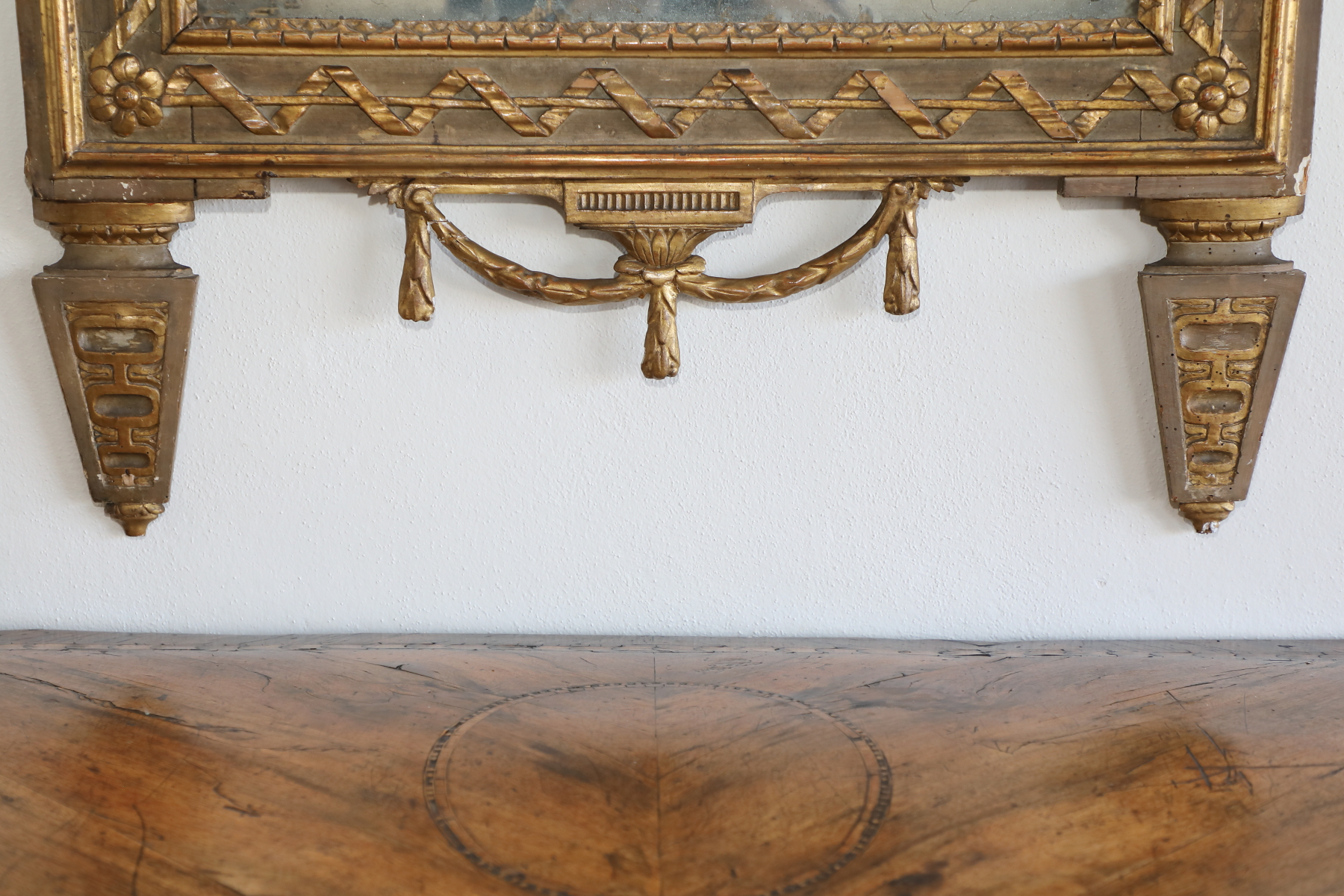 Specchiera rettangolare in legno laccato e dorato epoca fine 700 - Specchiere Specchiera rettangolare in legno laccato e dorato epoca fine 700 - Specchiere